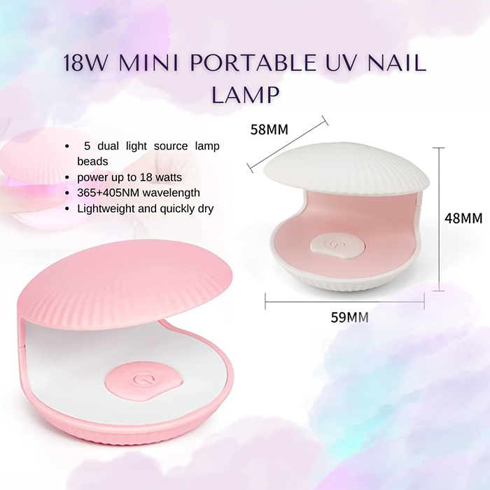 18W Mini Portable UV Nail Lamp, Lightweight Nails Dryer for Nail Art & Home DIY