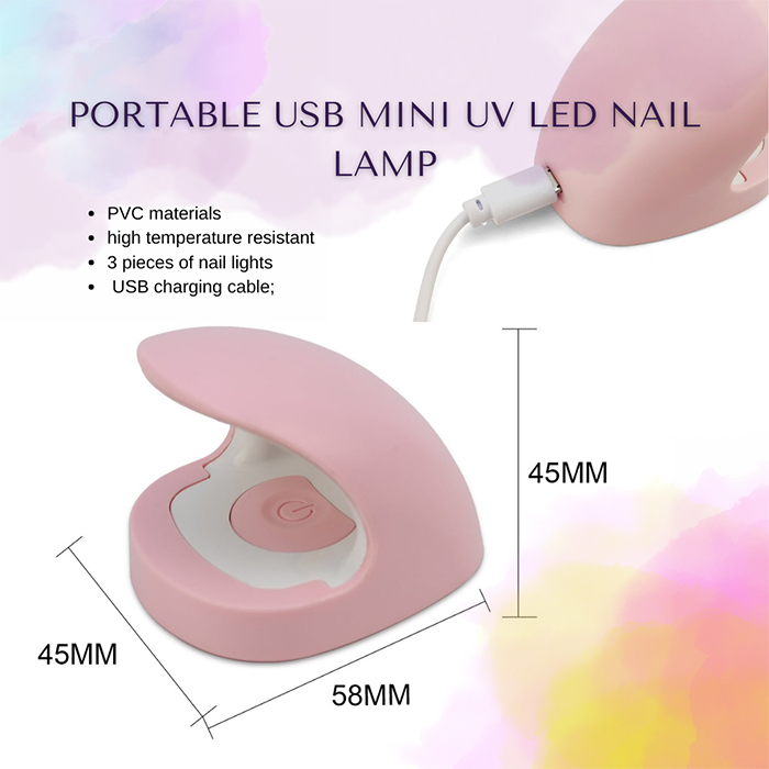 3 Pcs Beads Portable USB Mini UV LED Nail Lamp Light Gel Nails Dryer