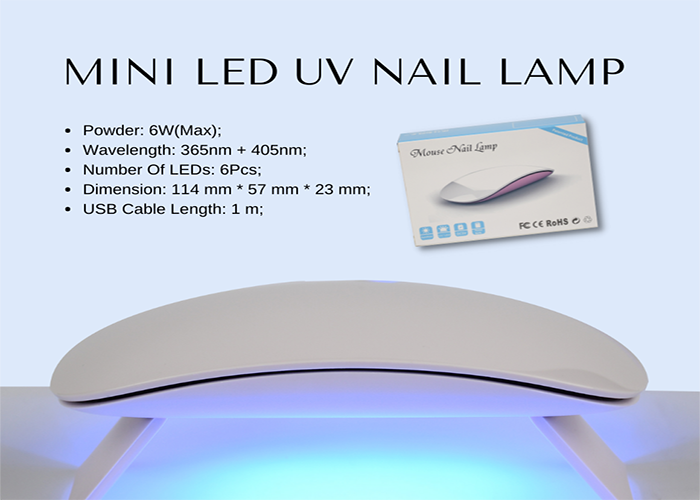 Lightweight Portable 6W LED UV Mini Small Sized Mouse Nail Lamp